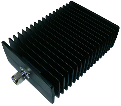 200 Watt N-type male dummy load, large heatsink, DC-3 GHz, 50 Ohms – 226mm x 142mm x 64mm